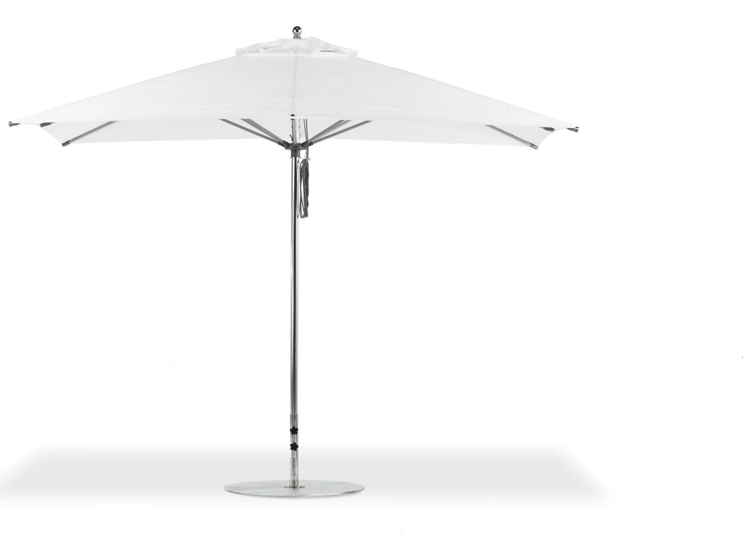 Frankford G-Series Monterey Market Aluminum Silver Anodized 11'' X 8.5'' Rectangular Double Pulley Lift Umbrella - Image 17