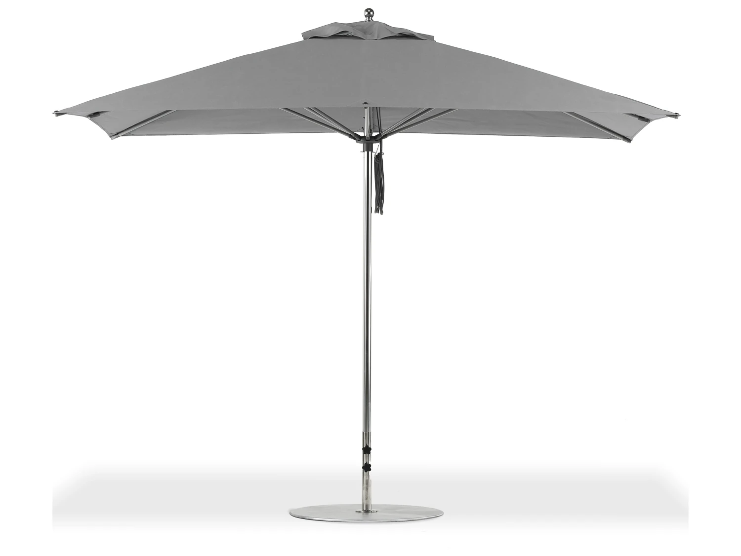Frankford G-Series Monterey Market Aluminum Silver Anodized 11'' X 8.5'' Rectangular Double Pulley Lift Umbrella - Image 18
