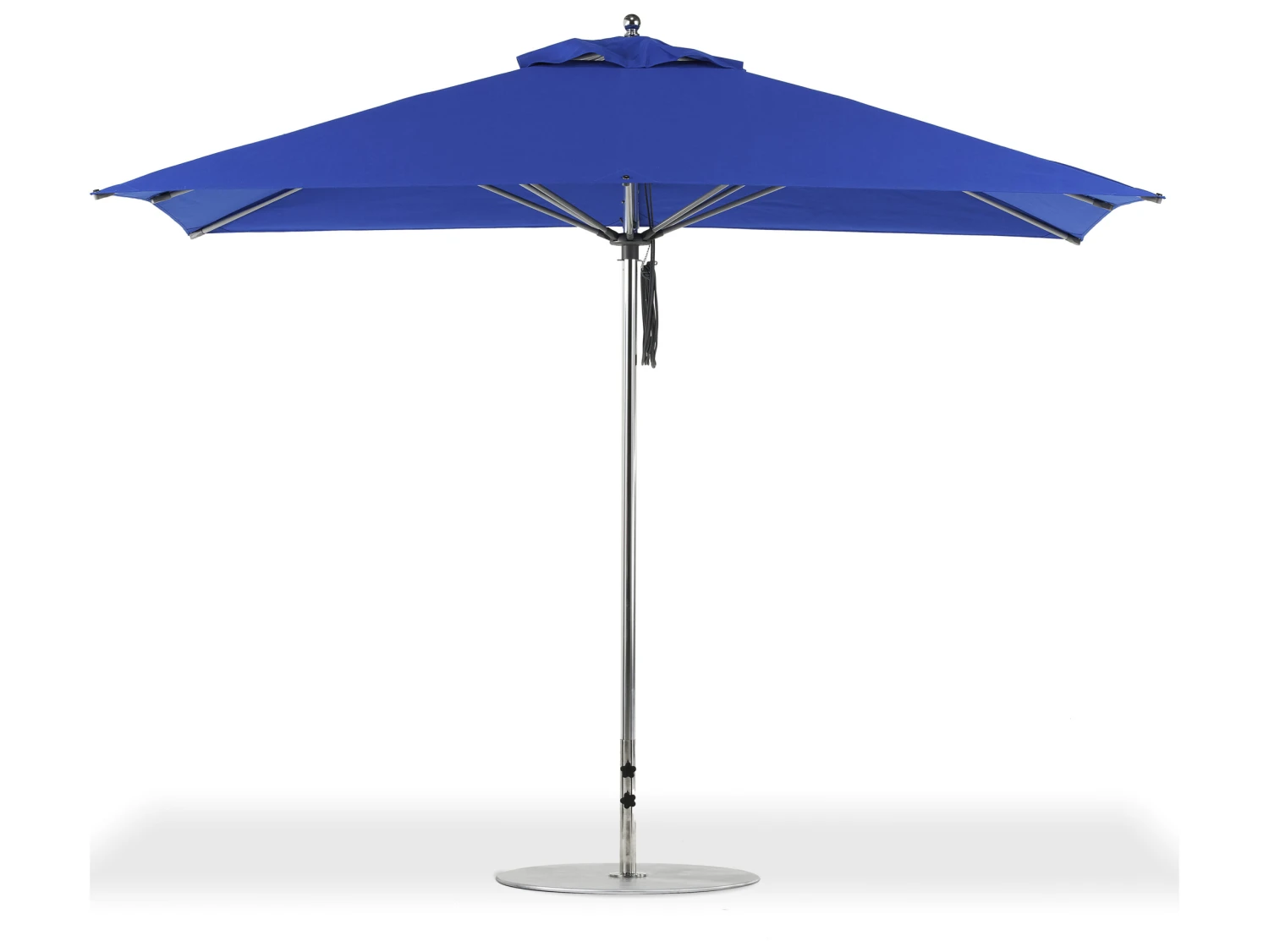 Frankford G-Series Monterey Market Aluminum Silver Anodized 11'' X 8.5'' Rectangular Double Pulley Lift Umbrella - Image 3
