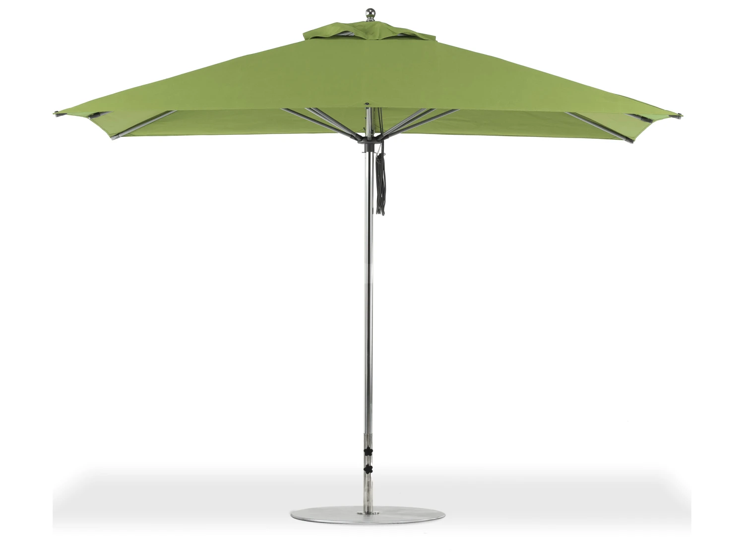 Frankford G-Series Monterey Market Aluminum Silver Anodized 11'' X 8.5'' Rectangular Double Pulley Lift Umbrella - Image 6