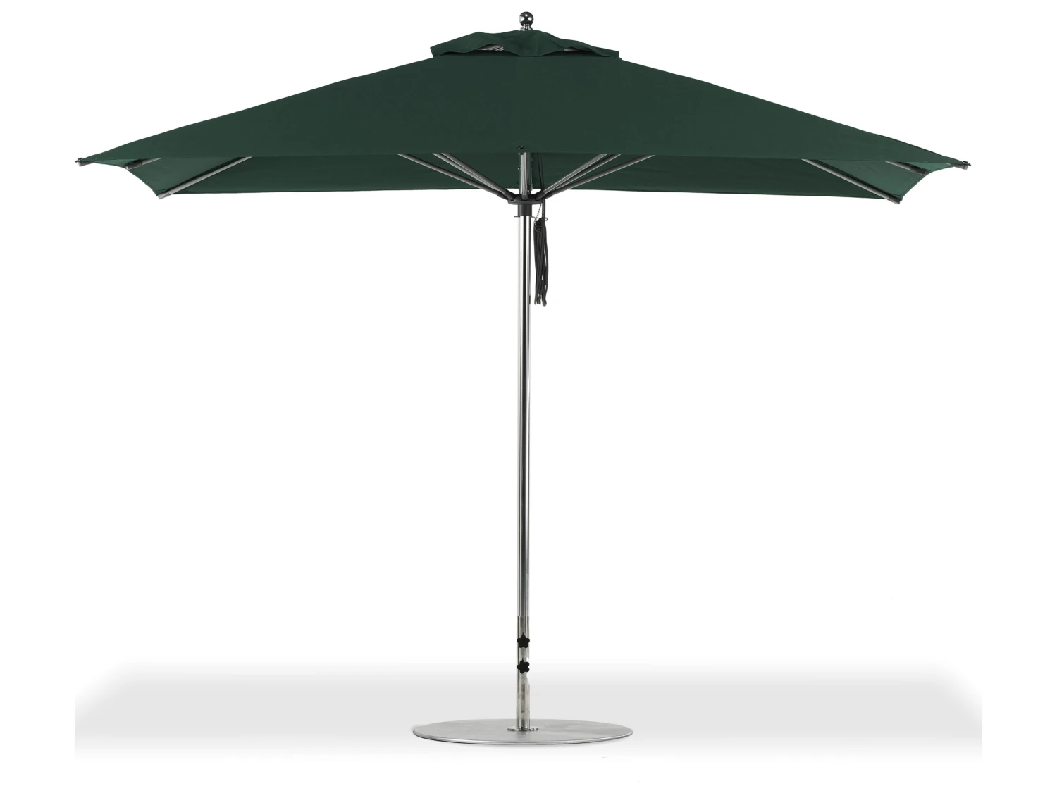 Frankford G-Series Monterey Market Aluminum Silver Anodized 11'' X 8.5'' Rectangular Double Pulley Lift Umbrella - Image 7