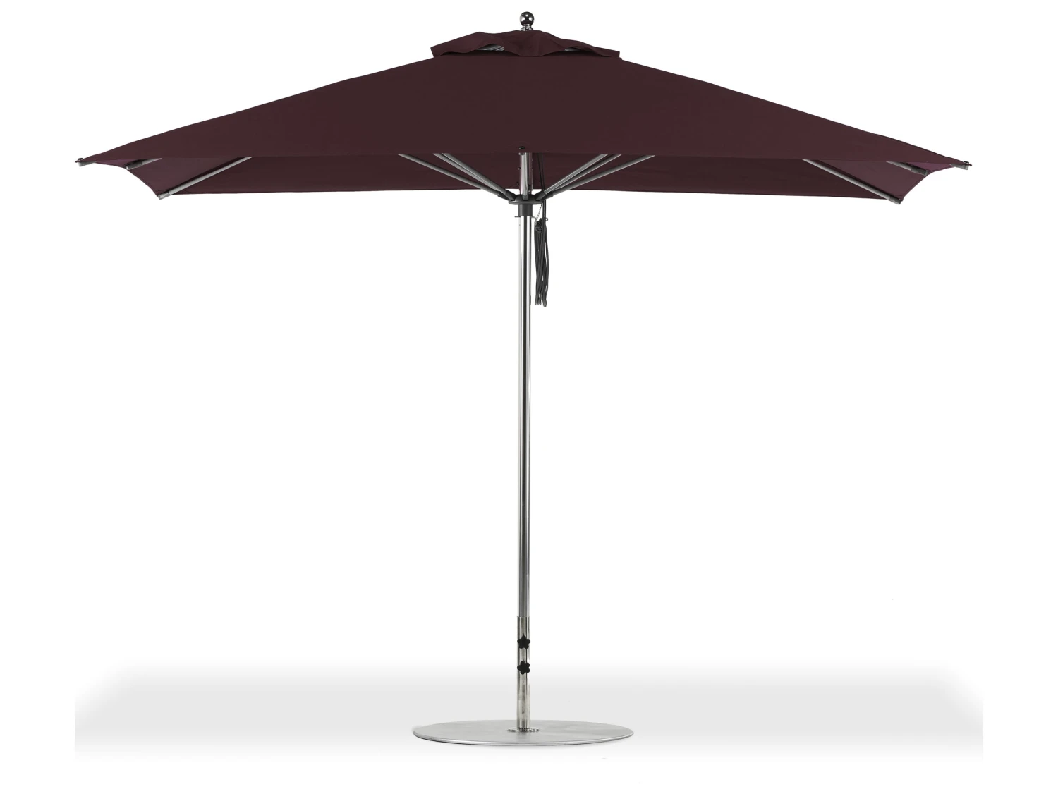 Frankford G-Series Monterey Market Aluminum Silver Anodized 11'' X 8.5'' Rectangular Double Pulley Lift Umbrella - Image 8