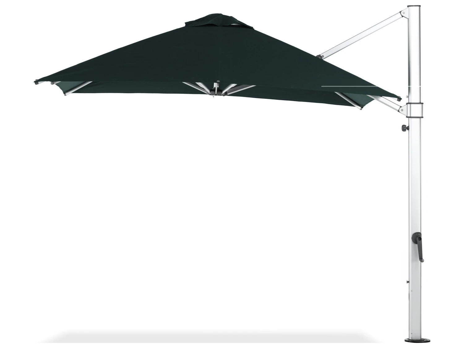 Frankford Aurora Custom Cantilever Fiberglass Brushed Silver 10 Foot Wide Square Crank Lift Infinity Tilt Umbrella - Image 10