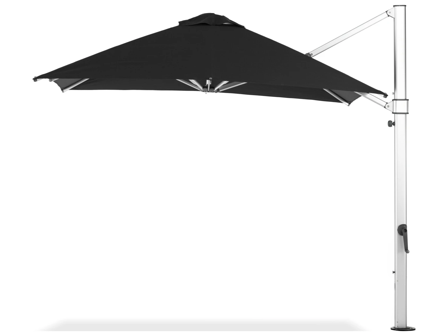 Frankford Aurora Custom Cantilever Fiberglass Brushed Silver 10 Foot Wide Square Crank Lift Infinity Tilt Umbrella - Image 20