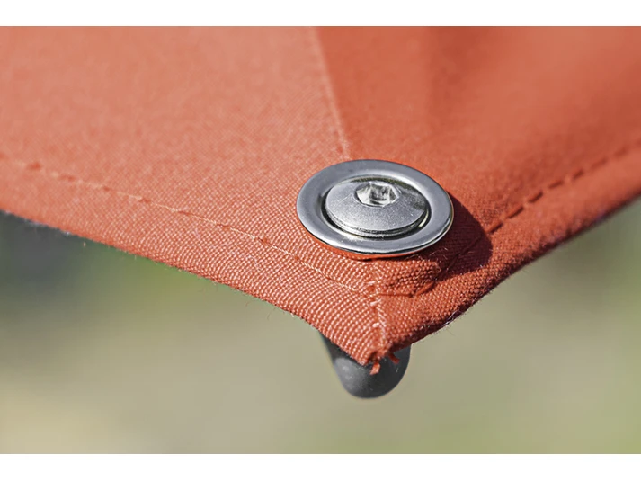 Frankford Aurora Custom Cantilever Fiberglass Brushed Silver 10 Foot Wide Square Crank Lift Infinity Tilt Umbrella - Image 5