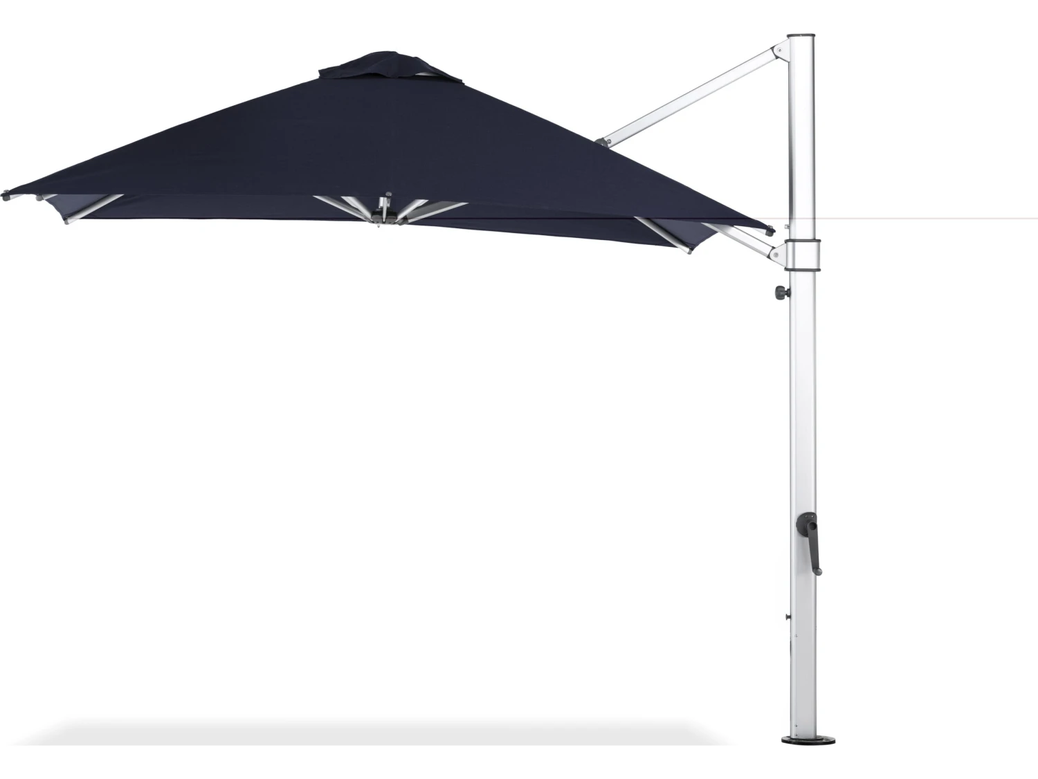 Frankford Aurora Custom Cantilever Fiberglass Brushed Silver 10 Foot Wide Square Crank Lift Infinity Tilt Umbrella - Image 8