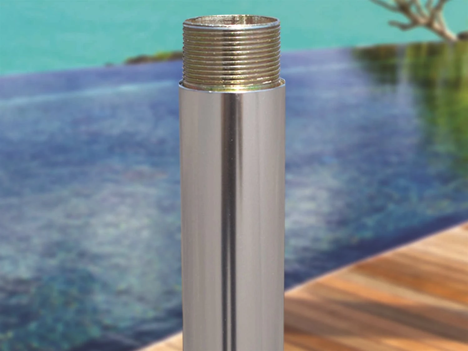 Galtech Quick Ship Commercial 11 Foot Silver Pulley Lift Umbrella - Image 5