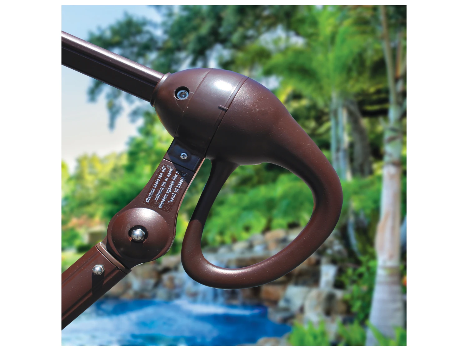 Galtech Quick Ship Cantilever Aluminum 11 Foot Octagon Easy Lift Offset Umbrella - Image 3