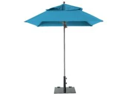 Grosfillex Windmaster Aluminum 6'' Foot Square Fiberglass Umbrella In Sky Blue