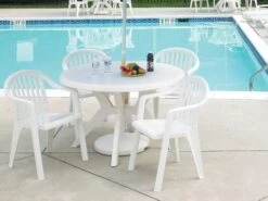 Grosfillex Miami White Resin Dining Set