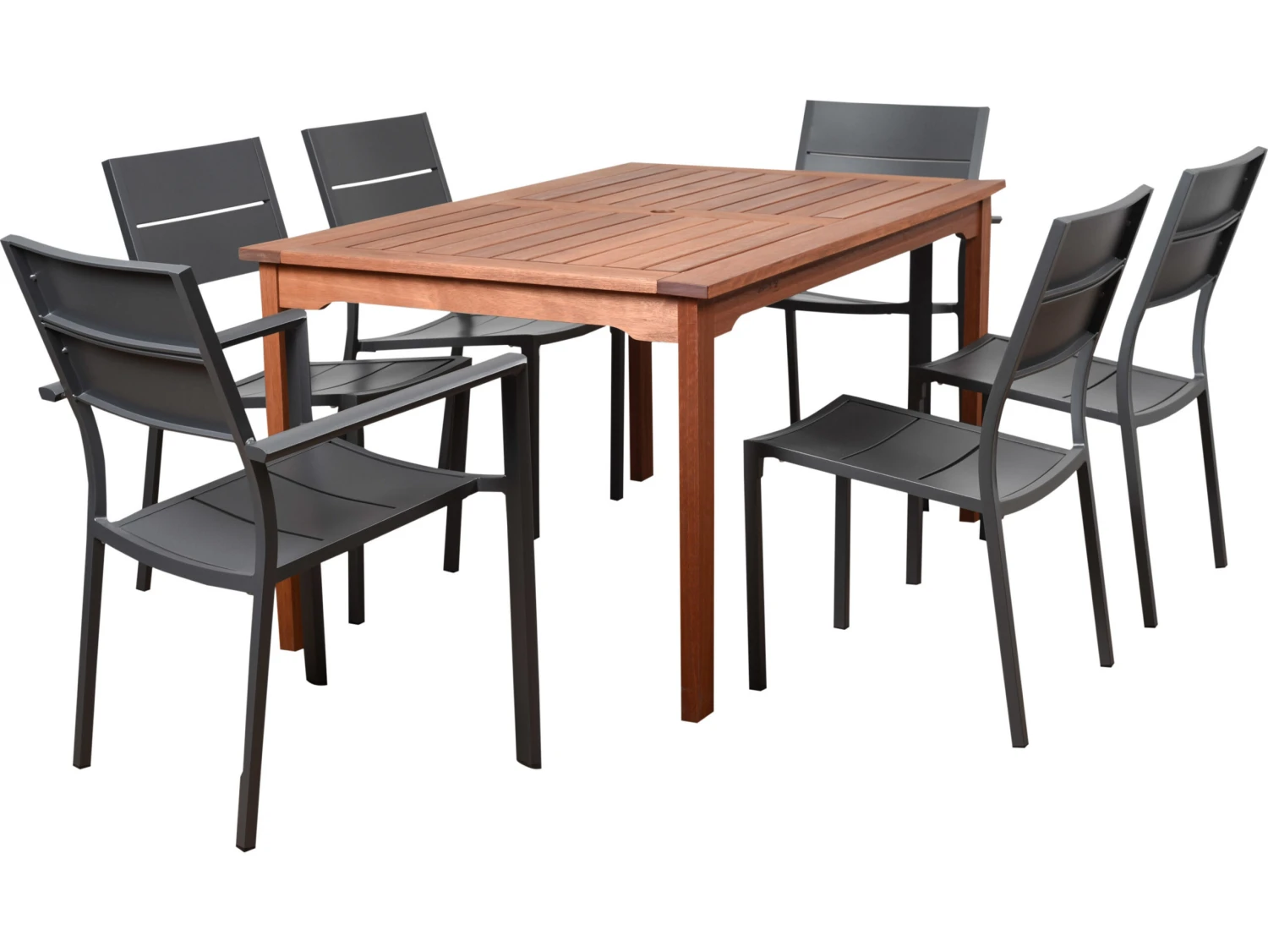 International Home Miami Amazonia Koningsdam 7 Piece Rectangular Dining Set - Image 2