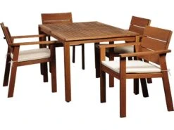 International Home Miami Amazonia Eucalyptus Rectangular Five Piece Nelson Dining Set