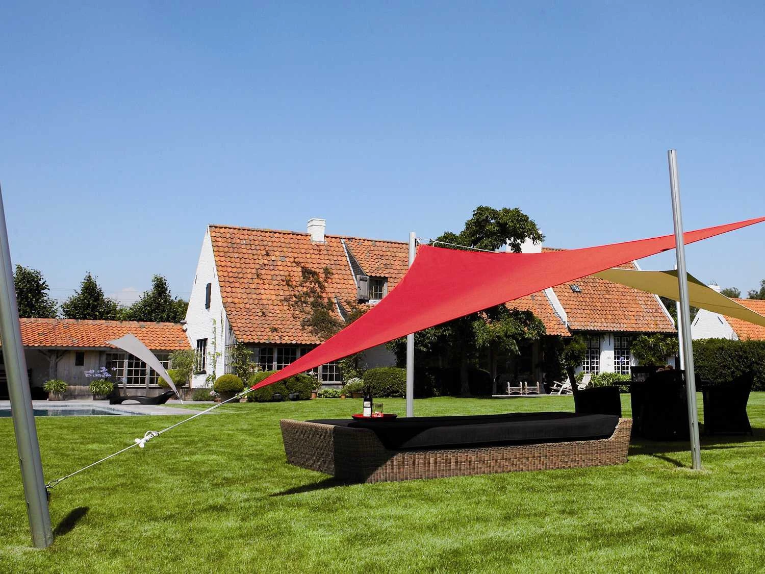 Luxury Umbrellas Ingenua 13 Foot Triangular Anodized Aluminum Shade Sail Patio Umbrella - Image 4