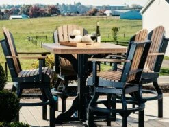 LuxCraft Recycled Plastic Rectangular Table Dining Set