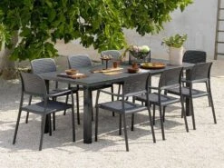 Nardi Bora Fiberglass Resin Antracite Dining Set