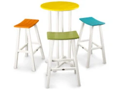 POLYWOOD® Contempo Recycled Plastic 4-Piece Saddle Bar Stool Set