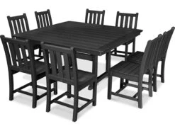 POLYWOOD® Nautical Recycled Plastic 9 Piece Trestle Dining Set