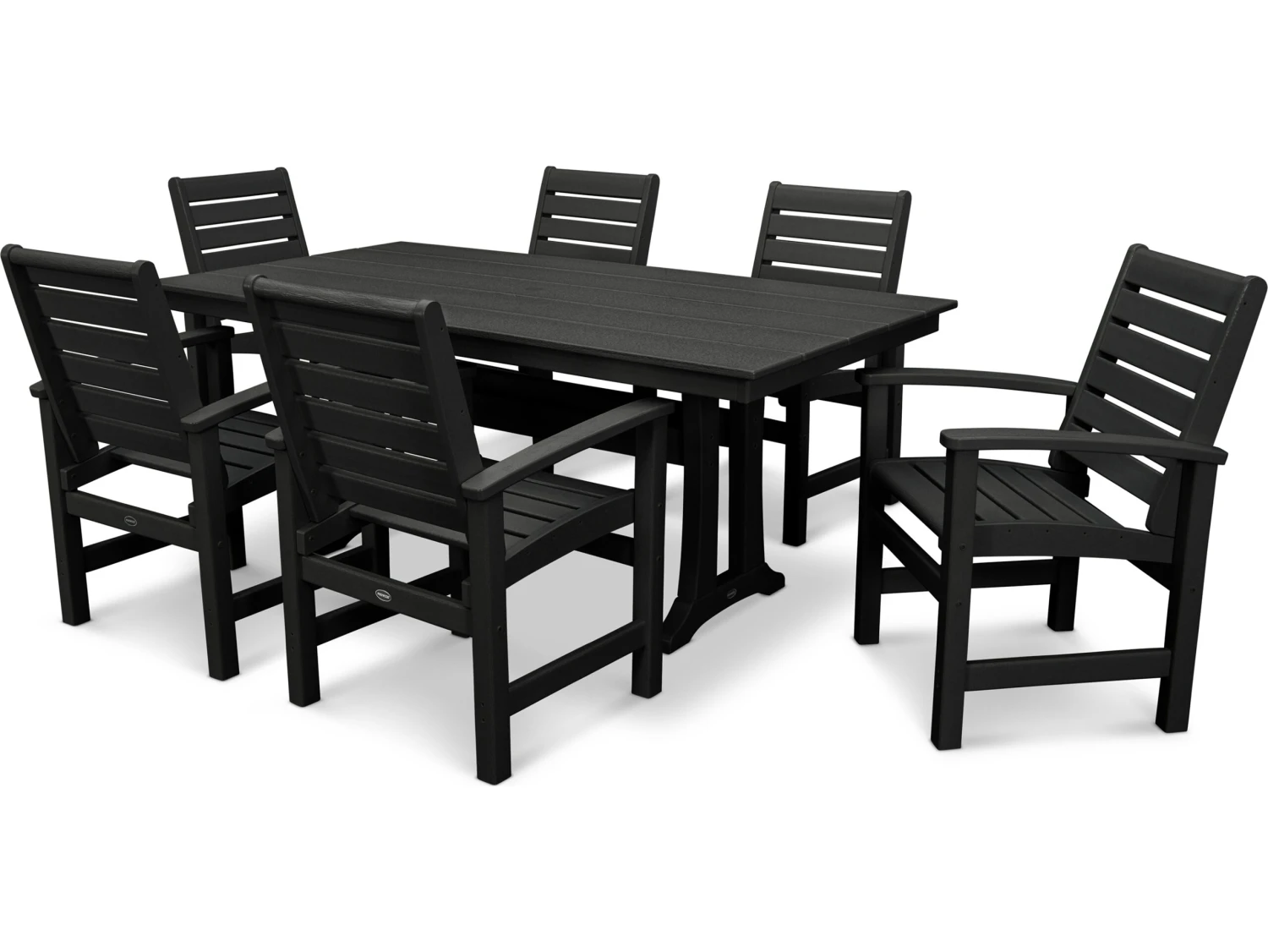 POLYWOODĀ® Signature Recycled Plastic Farmhouse 7 Piece Dining Set - Image 2