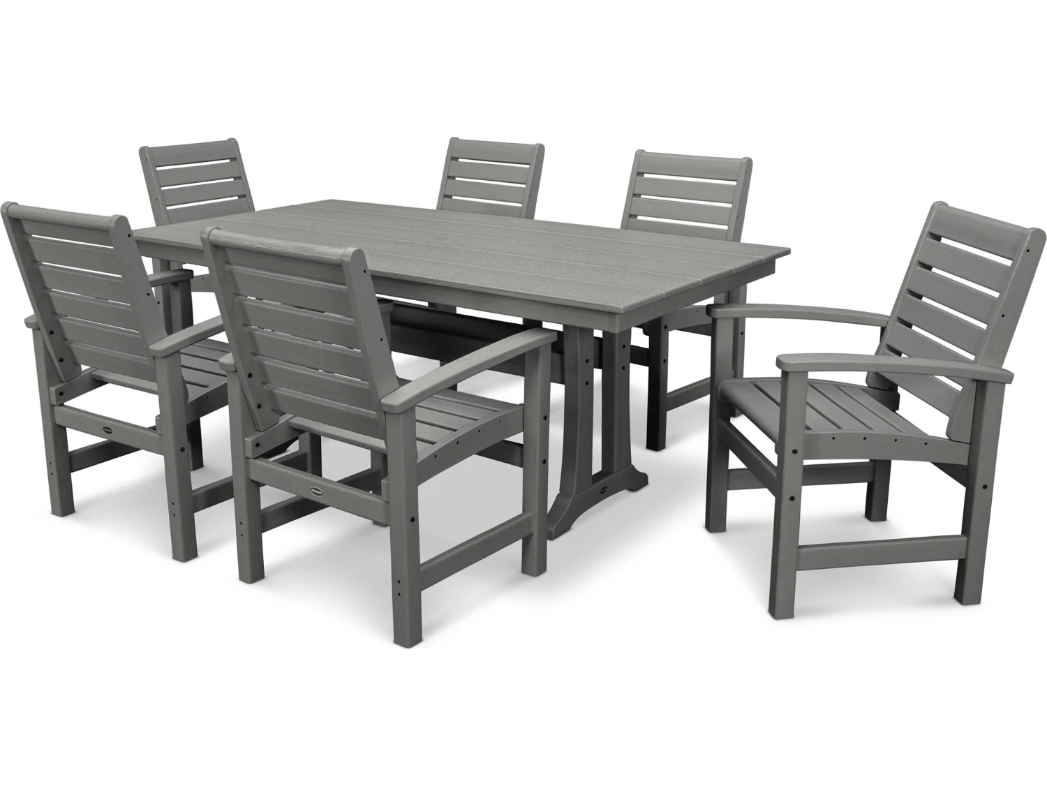 POLYWOODĀ® Signature Recycled Plastic Farmhouse 7 Piece Dining Set - Image 4