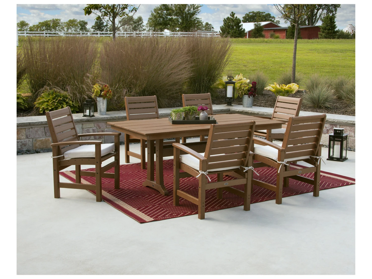 POLYWOODĀ® Signature Recycled Plastic Farmhouse 7 Piece Dining Set - Image 8