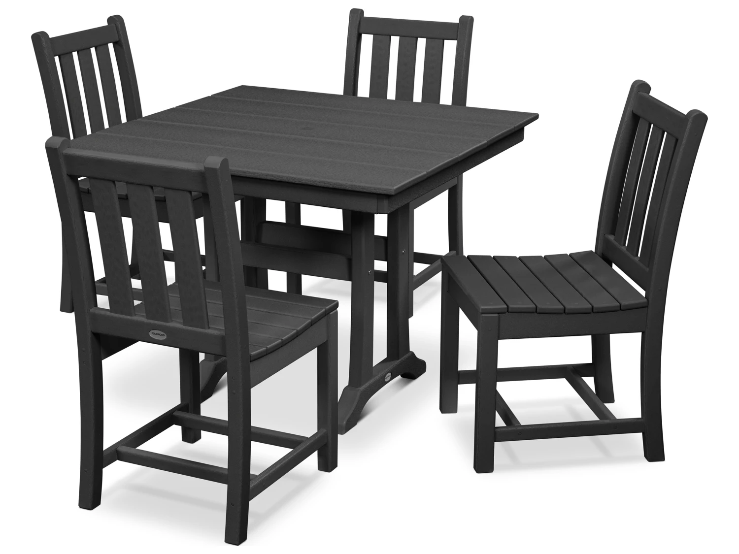 POLYWOODĀ® Traditional Recycled Plastic 5 Piece Farmhouse Dining Set