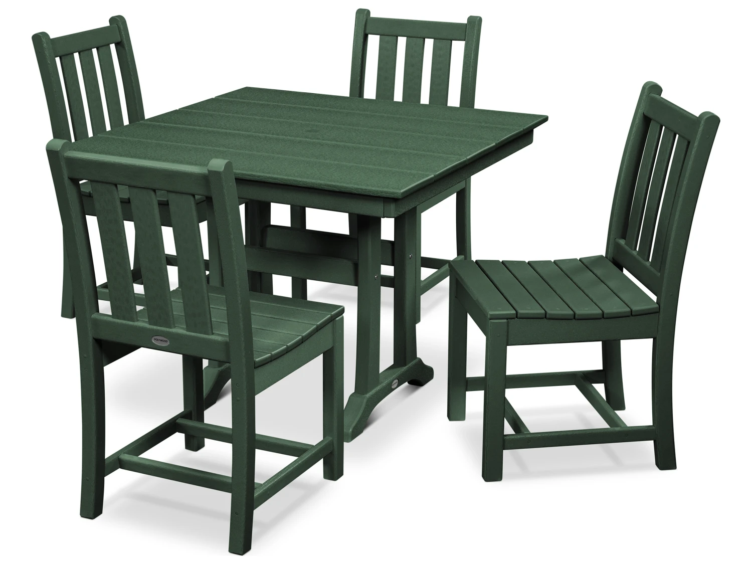POLYWOODĀ® Traditional Recycled Plastic 5 Piece Farmhouse Dining Set - Image 2