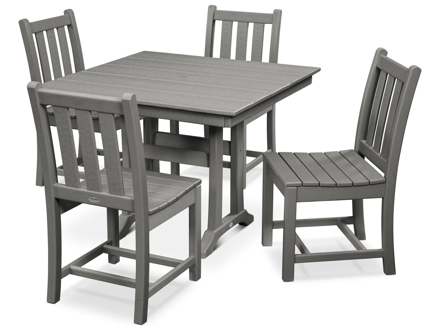 POLYWOODĀ® Traditional Recycled Plastic 5 Piece Farmhouse Dining Set - Image 3