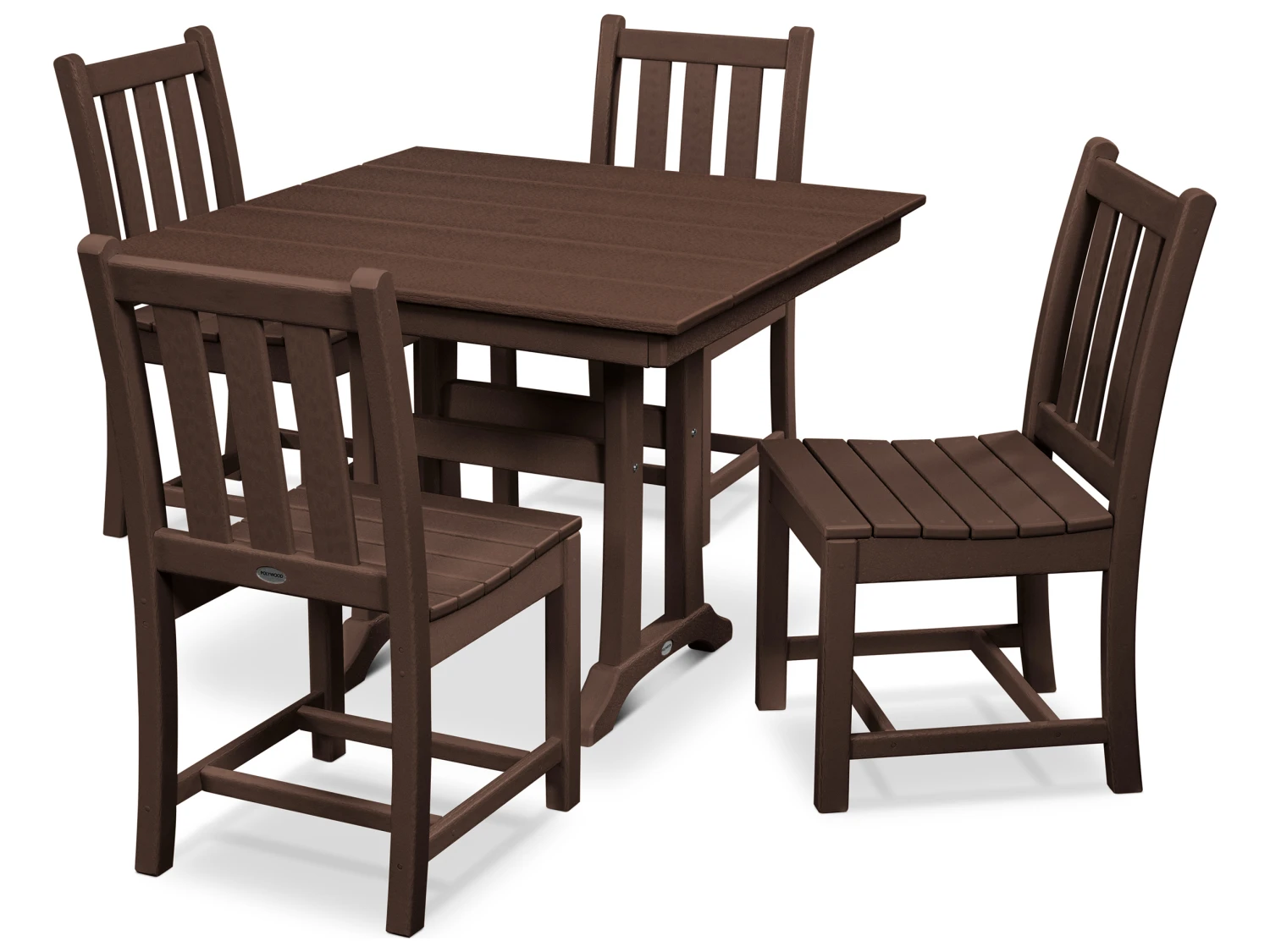 POLYWOODĀ® Traditional Recycled Plastic 5 Piece Farmhouse Dining Set - Image 4