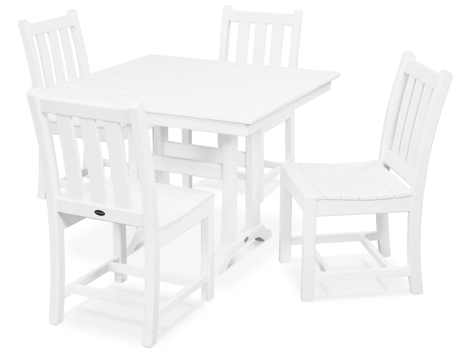 POLYWOODĀ® Traditional Recycled Plastic 5 Piece Farmhouse Dining Set - Image 7