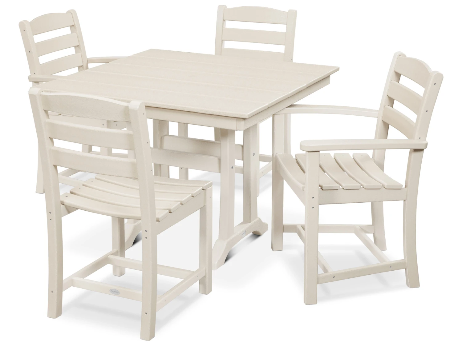 POLYWOOD® La Casa Recycled Plastic 5 Piece Farmhouse Dining Set - Image 10