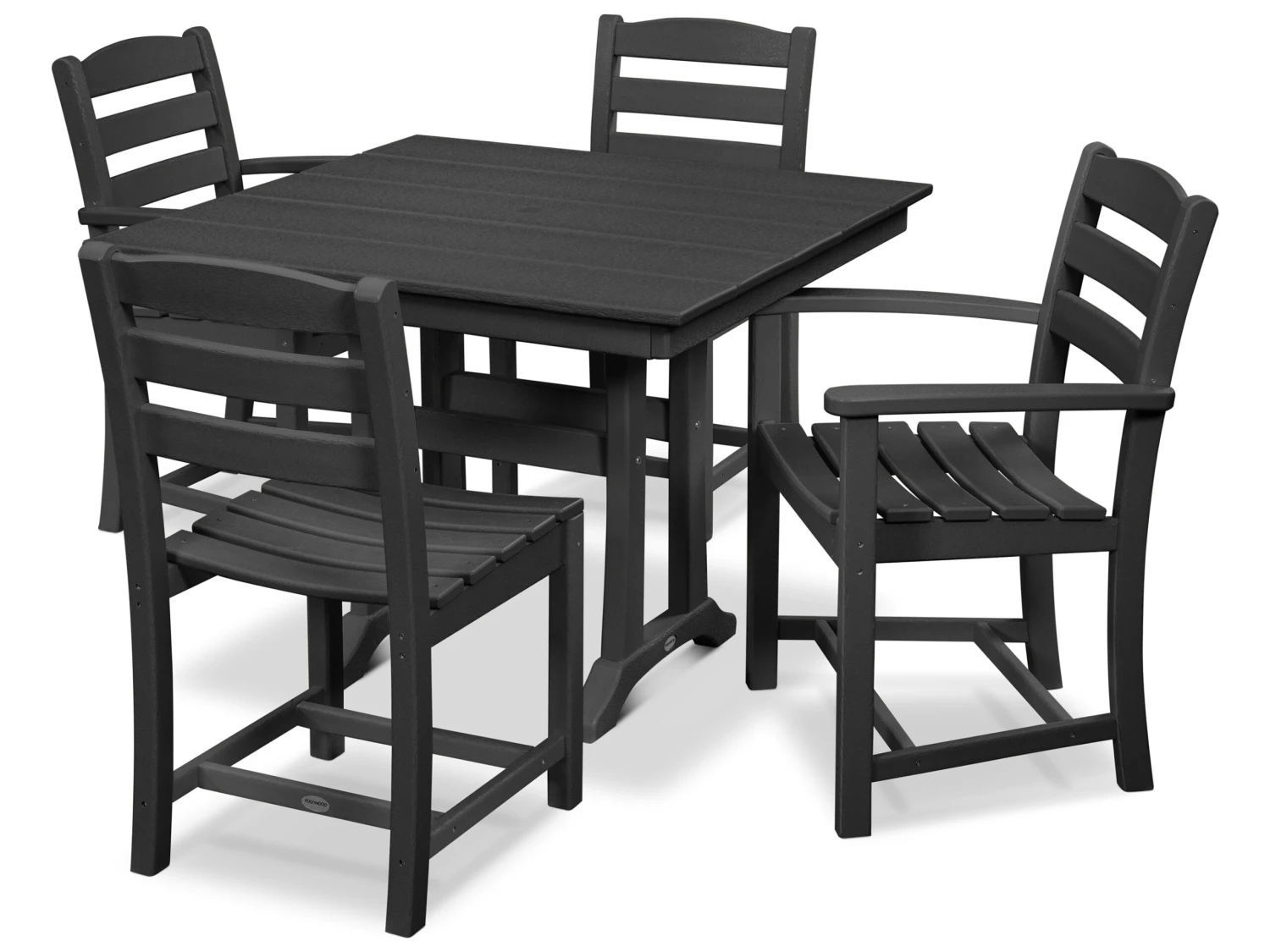 POLYWOOD® La Casa Recycled Plastic 5 Piece Farmhouse Dining Set
