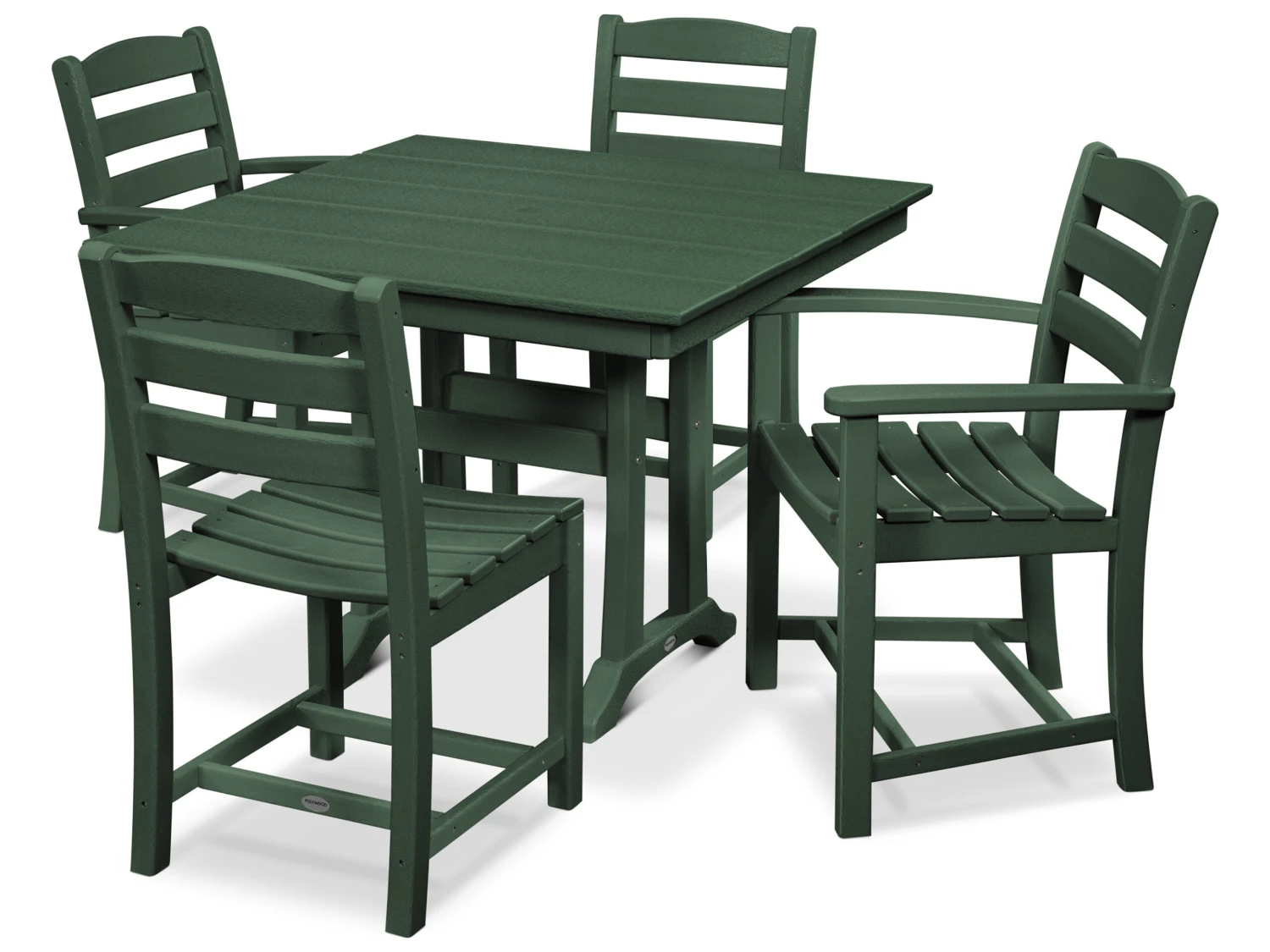 POLYWOOD® La Casa Recycled Plastic 5 Piece Farmhouse Dining Set - Image 7