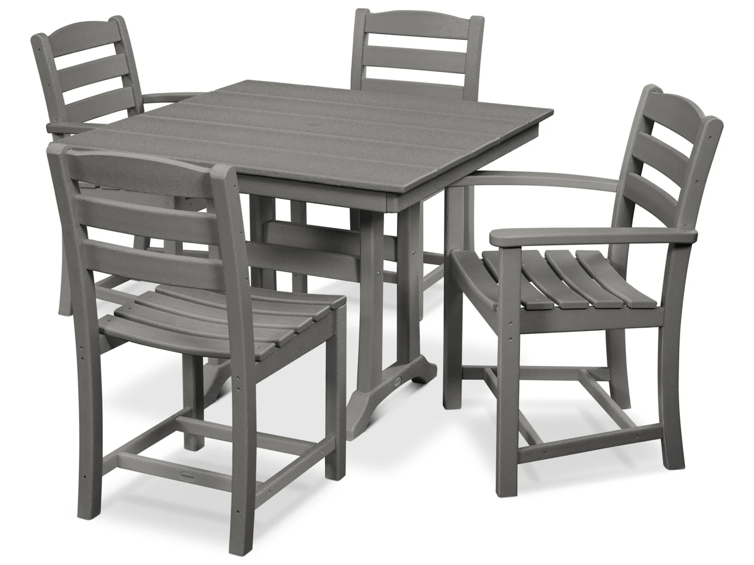 POLYWOOD® La Casa Recycled Plastic 5 Piece Farmhouse Dining Set - Image 8