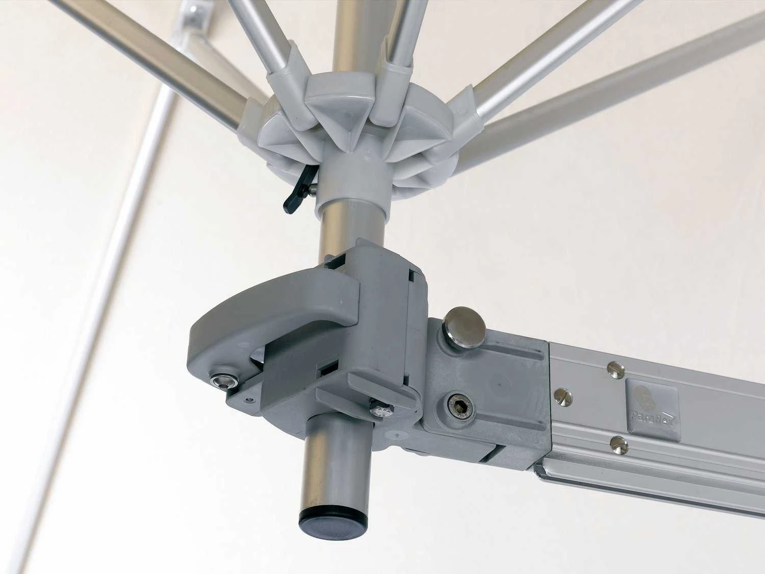 Luxury Umbrellas Paraflex Duo Wallflex 9 Foot Push Lift Tilt Patio Wall Mount Umbrella Set Of 2 - Image 5