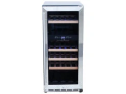 RCS Grills Stainless Steel Wine Cooler Refrigerator With 15 Glass Window Front