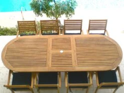 Royal Teak Collection Classic Teak Casual Patio Dining Set