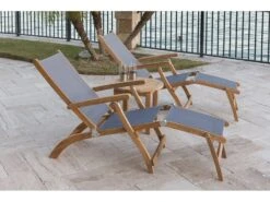 Royal Teak Collection Steamer Sling Lounge Set