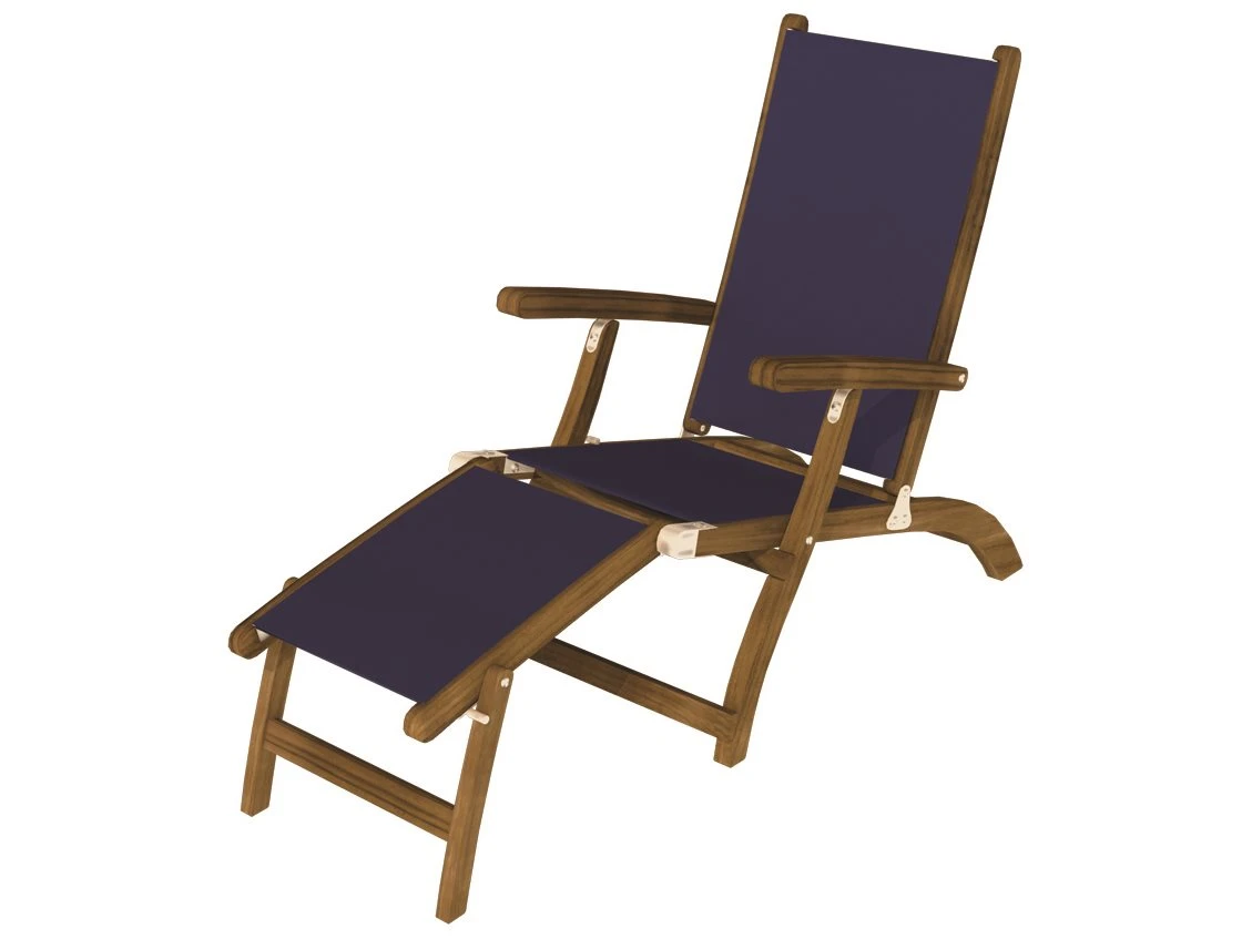 Royal Teak Collection Steamer Sling Lounge Set - Image 2