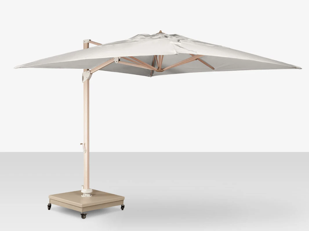 Source Outdoor Furniture The Grand Cantilever Wood Grain 10' Foot Square Umbrella With Sandalwood Base - Image 2