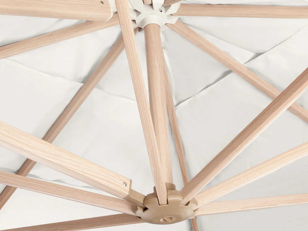 Source Outdoor Furniture The Grand Cantilever Wood Grain 10' Foot Square Umbrella With Sandalwood Base - Image 5