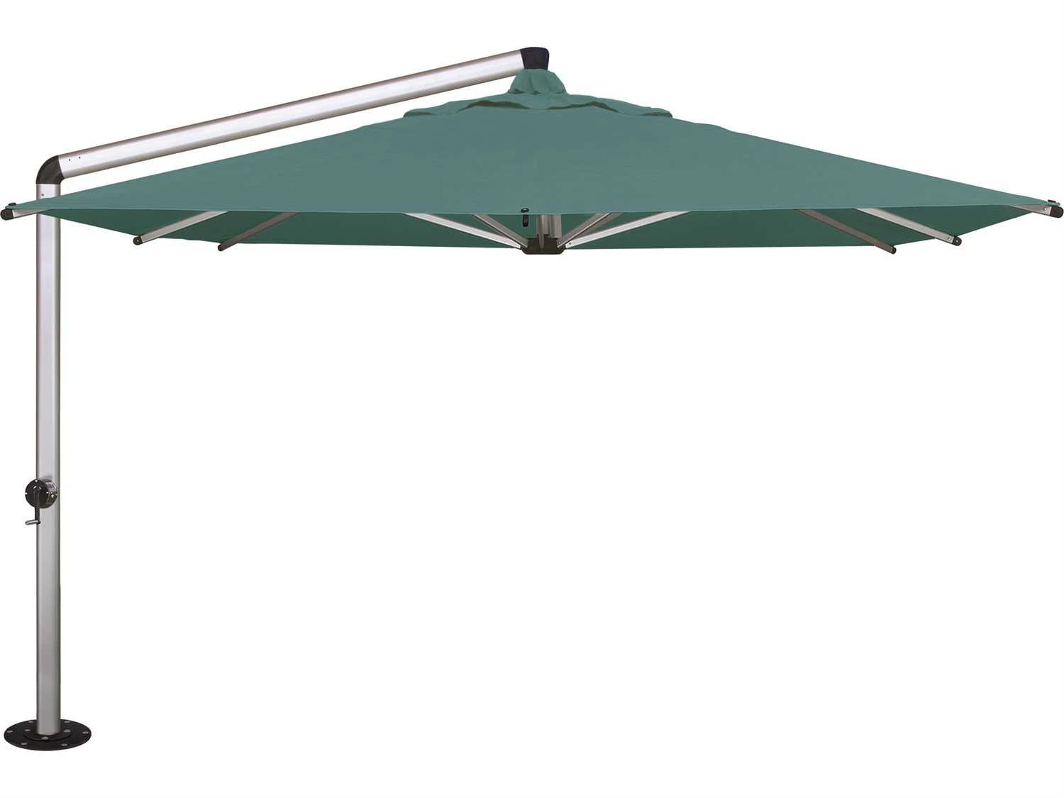 Shademaker Galaxy Aluminum 11'5' Crank Lift Square Cantilever Offset Umbrella - Image 2