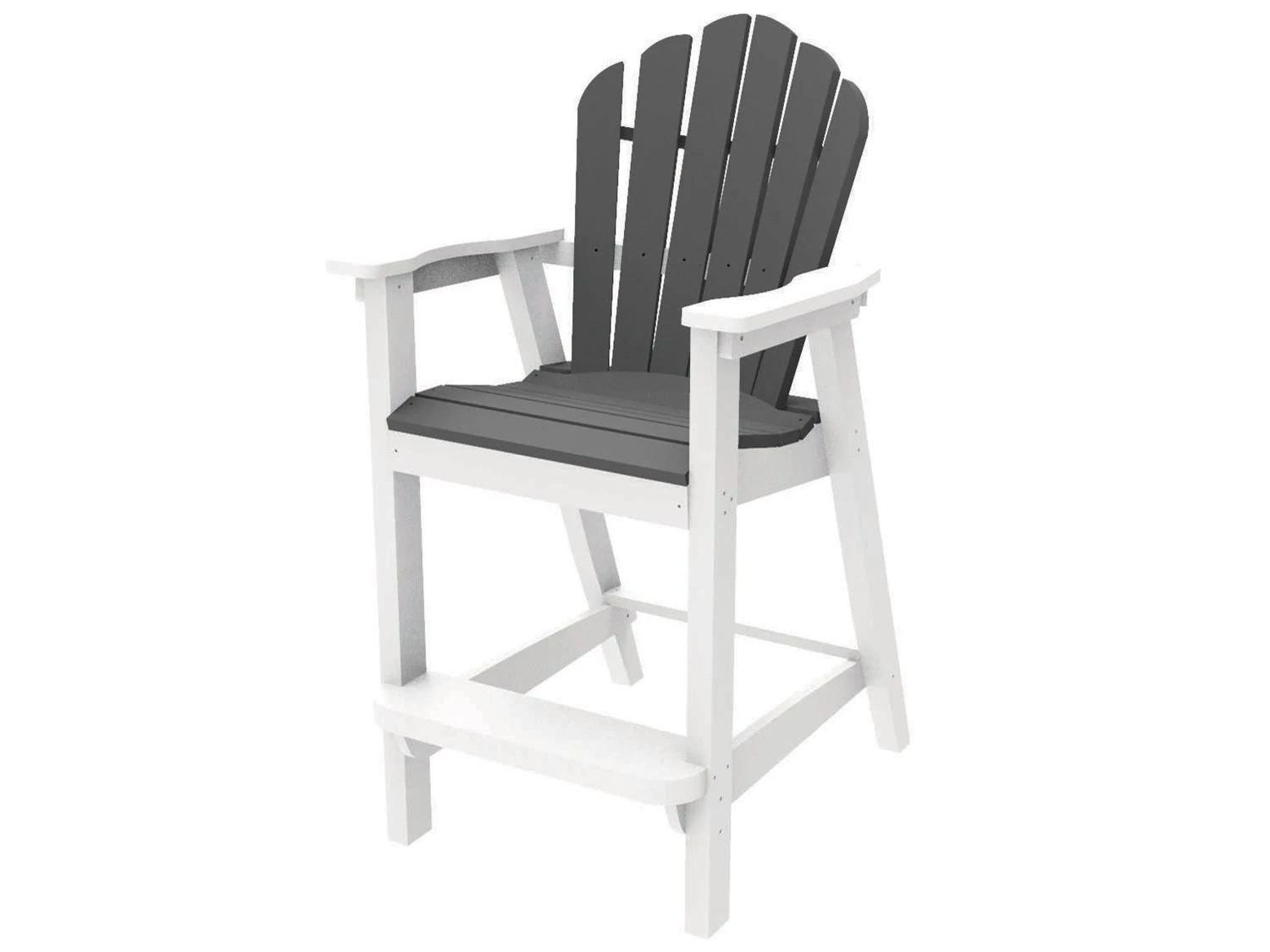Seaside Casual Classic Adirondack Recycled Plastic Bar Set - Image 3