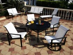 Suncoast South Beach Sling Cast Aluminum Dining Set
