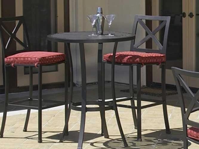 Sunset West La Jolla Aluminum Espresso Counter Set In Canvas Flax With Self Welt