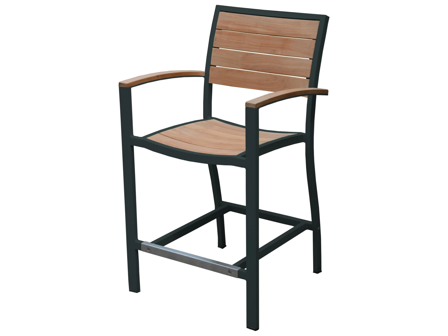 Three Birds Casual SoHo Aluminum Teak Counter Set - Image 3