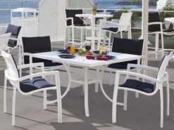 Tropitone South Beach Padded Sling Aluminum Dining Set