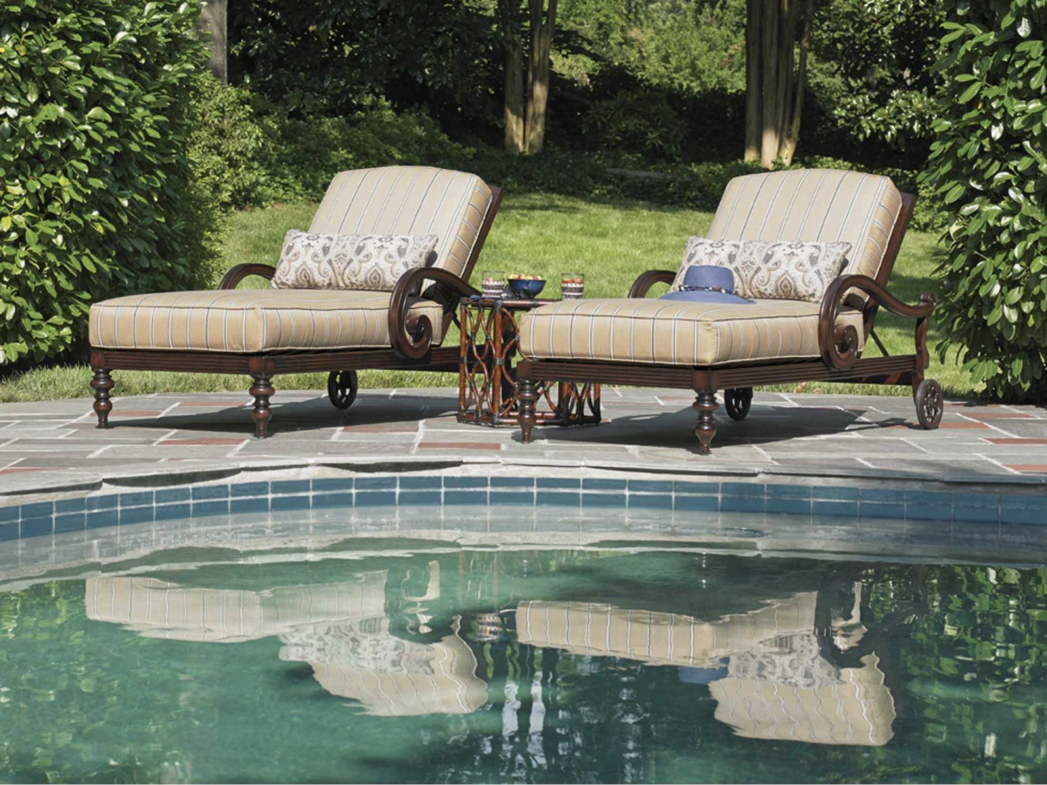 Tommy Bahama Outdoor Black Sands Cast Aluminum Conversation Cushion Lounge Set