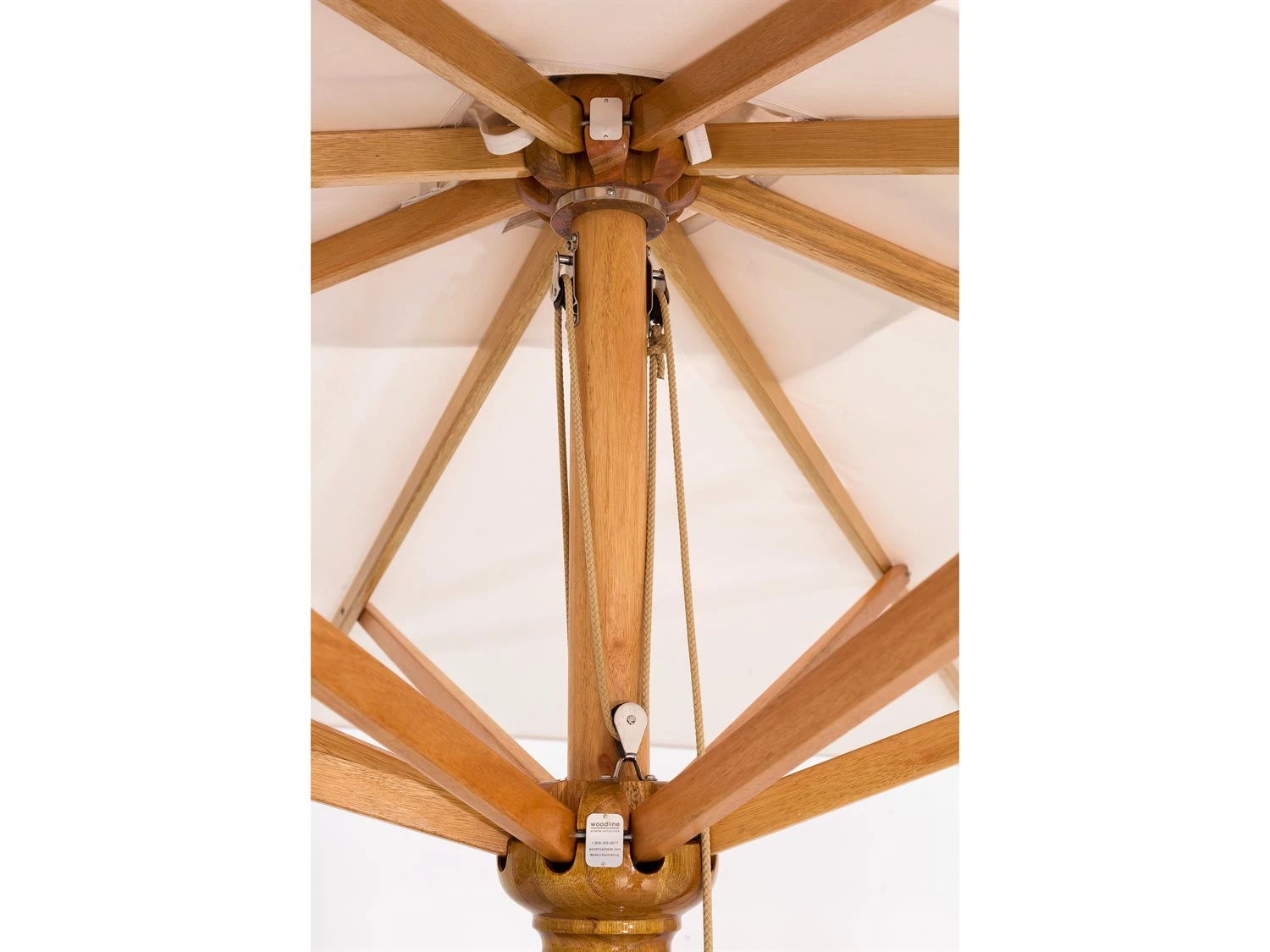 Woodline Shade Solutions Safari Eucalyptus 8.9' Octagon Pulley Lift Umbrella - Image 6