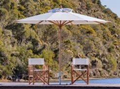 Woodline Shade Solutions Safari Eucalyptus 13.1' Octagon Pulley Lift Umbrella