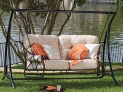 Woodard Derby Cushion Wrought Iron Swing Set